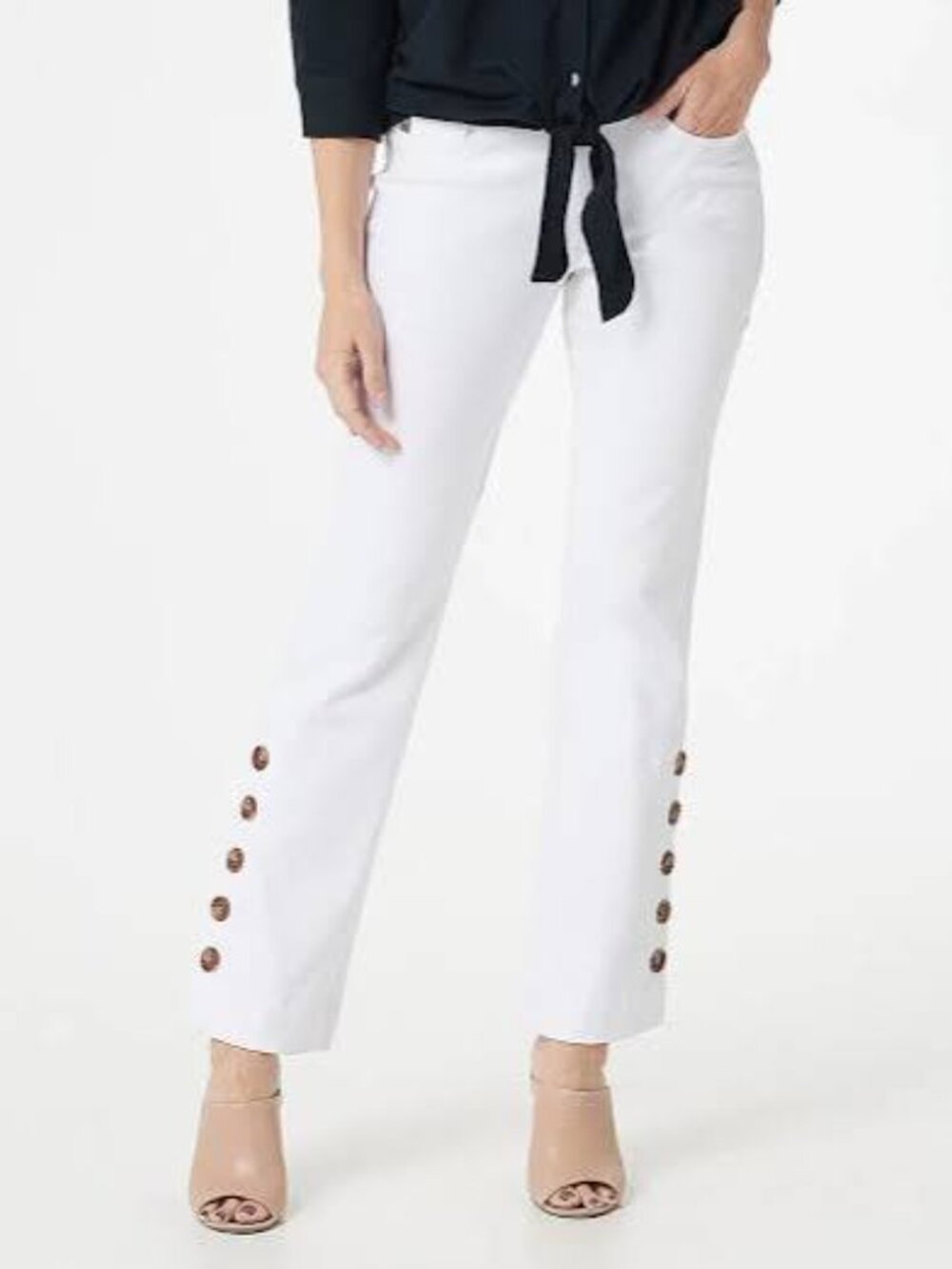 Belle by Kim Gravel White High Waist Pull On Jeans Plus Size 24W NEW